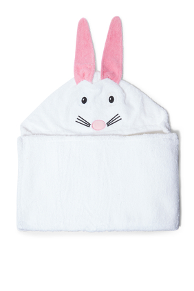 منشفة بغطاء للرأس بتصميم أرنب
